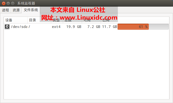 Ubuntu 14.04中查看磁盘空间使用情况